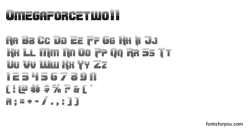 Schriftart Omegaforcetwo11 – Alphabet, Zahlen, spezielle Symbole