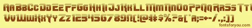 Omegaforcetwo11 Font – Brown Fonts on Yellow Background