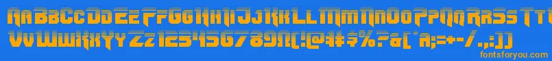 Omegaforcetwo11 Font – Orange Fonts on Blue Background