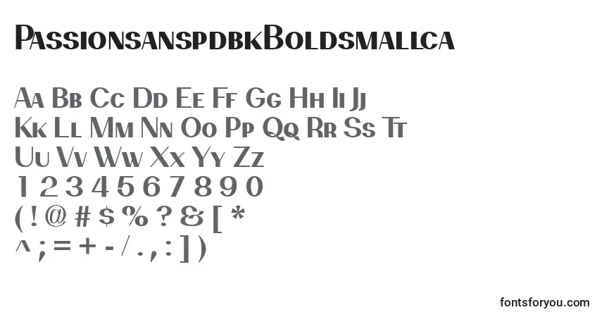 Шрифт PassionsanspdbkBoldsmallca – алфавит, цифры, специальные символы