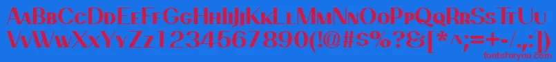 PassionsanspdbkBoldsmallca-fontti – punaiset fontit sinisellä taustalla