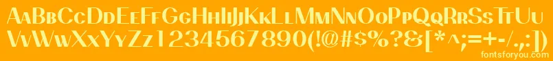 Czcionka PassionsanspdbkBoldsmallca – żółte czcionki na pomarańczowym tle
