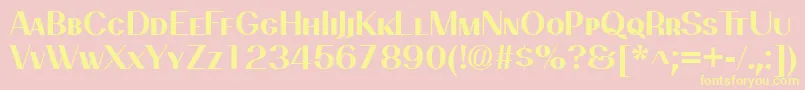 PassionsanspdbkBoldsmallca-Schriftart – Gelbe Schriften auf rosa Hintergrund