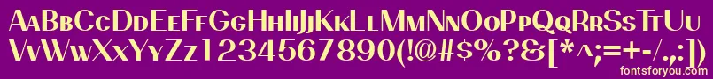 PassionsanspdbkBoldsmallca Font – Yellow Fonts on Purple Background