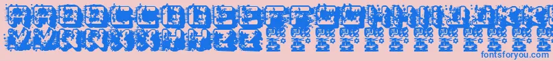 PkLsd Font – Blue Fonts on Pink Background