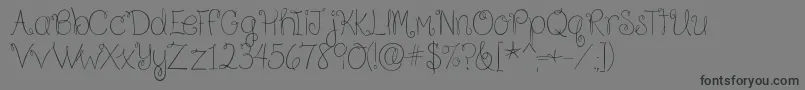 BecauseIAmHappyRegular Font – Black Fonts on Gray Background