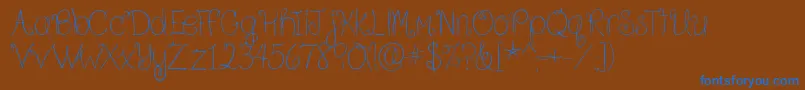 BecauseIAmHappyRegular Font – Blue Fonts on Brown Background