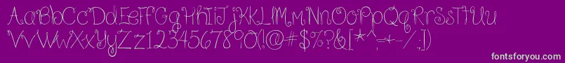 BecauseIAmHappyRegular Font – Green Fonts on Purple Background