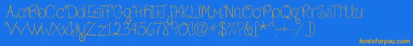 BecauseIAmHappyRegular Font – Orange Fonts on Blue Background