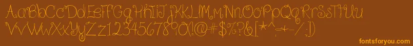 BecauseIAmHappyRegular Font – Orange Fonts on Brown Background