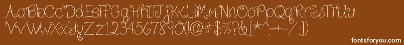 BecauseIAmHappyRegular Font – White Fonts on Brown Background