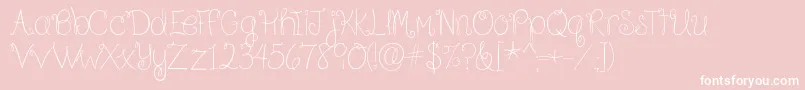 BecauseIAmHappyRegular Font – White Fonts on Pink Background