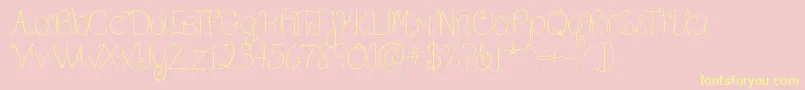 BecauseIAmHappyRegular Font – Yellow Fonts on Pink Background