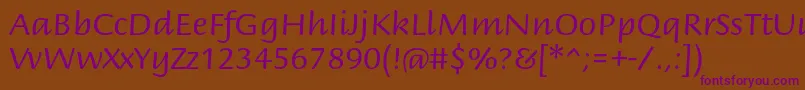 Czcionka BriemscriptstdRegular – fioletowe czcionki na brązowym tle