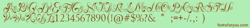 Шрифт ReadyBlack – коричневые шрифты на зелёном фоне