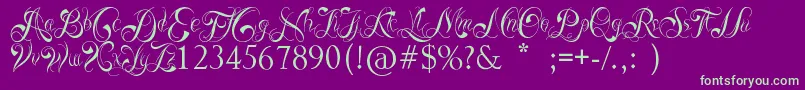 ReadyBlack Font – Green Fonts on Purple Background