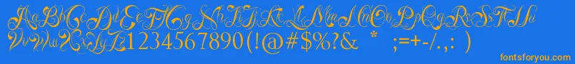 ReadyBlack Font – Orange Fonts on Blue Background