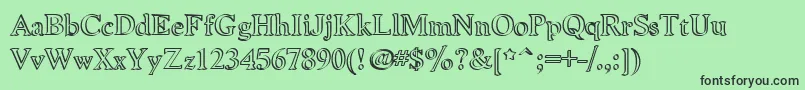 NiewCromagnonCallig Font – Black Fonts on Green Background