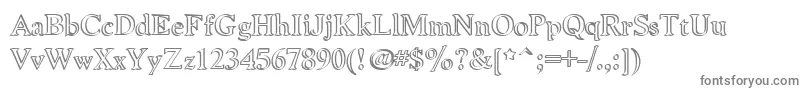 NiewCromagnonCallig-fontti – harmaat kirjasimet valkoisella taustalla
