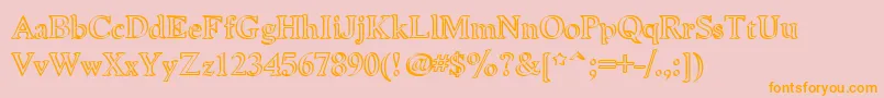 NiewCromagnonCallig Font – Orange Fonts on Pink Background