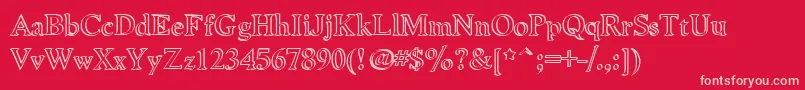 NiewCromagnonCallig Font – Pink Fonts on Red Background