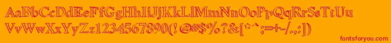 NiewCromagnonCallig Font – Red Fonts on Orange Background