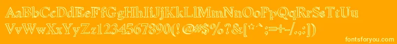 NiewCromagnonCallig Font – Yellow Fonts on Orange Background