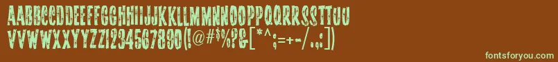 Starshinemf-fontti – vihreät fontit ruskealla taustalla
