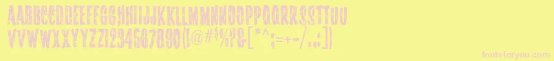 Starshinemf-fontti – vaaleanpunaiset fontit keltaisella taustalla