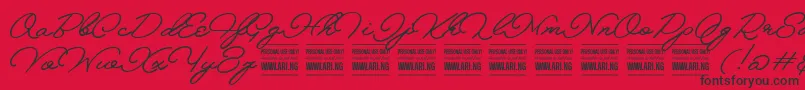 MelayscriptPersonalUse Font – Black Fonts on Red Background