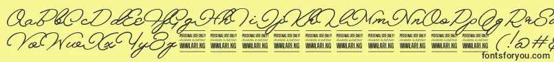 MelayscriptPersonalUse Font – Black Fonts on Yellow Background
