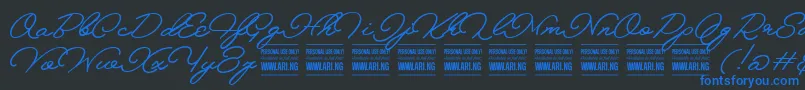 MelayscriptPersonalUse Font – Blue Fonts on Black Background