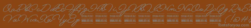 More about MelayscriptPersonalUse Font MelayscriptPersonalUse Font – Gray Fonts on Brown Background
