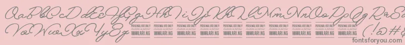 Czcionka MelayscriptPersonalUse – szare czcionki na różowym tle