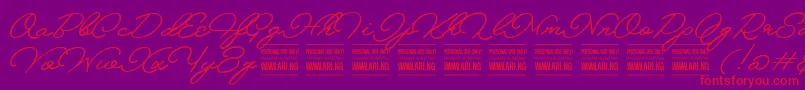 MelayscriptPersonalUse Font – Red Fonts on Purple Background