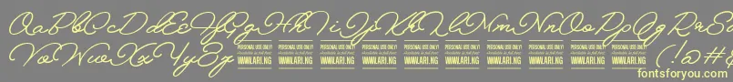 MelayscriptPersonalUse Font – Yellow Fonts on Gray Background