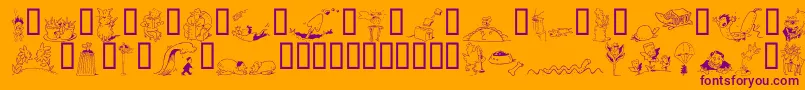 DfSituationsTwoitctt Font – Purple Fonts on Orange Background