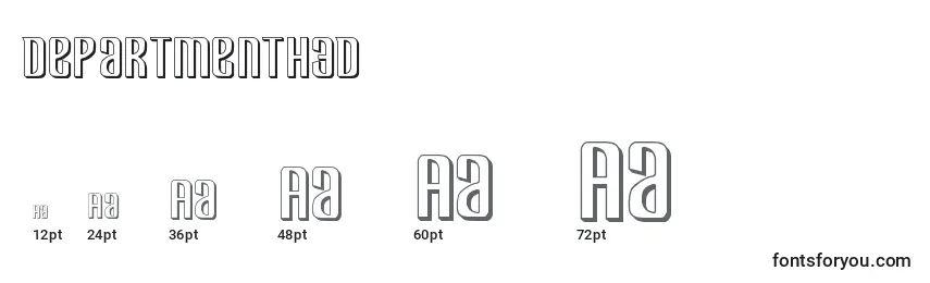 Größen der Schriftart Departmenth3D