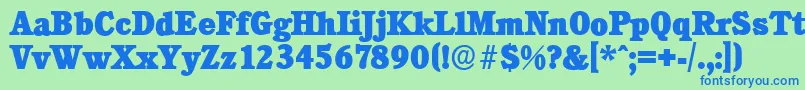 CalgaryserialHeavyRegular Font – Blue Fonts on Green Background