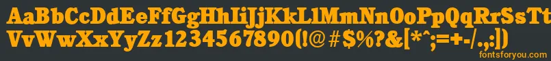 CalgaryserialHeavyRegular Font – Orange Fonts on Black Background