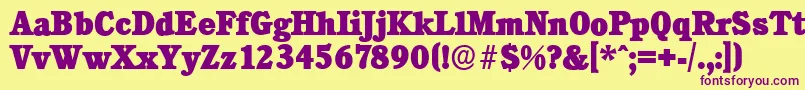 CalgaryserialHeavyRegular Font – Purple Fonts on Yellow Background