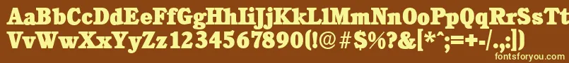 CalgaryserialHeavyRegular Font – Yellow Fonts on Brown Background