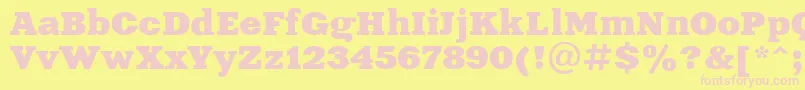 AardvarkNormal Font – Pink Fonts on Yellow Background