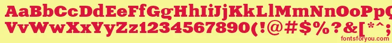 AardvarkNormal Font – Red Fonts on Yellow Background