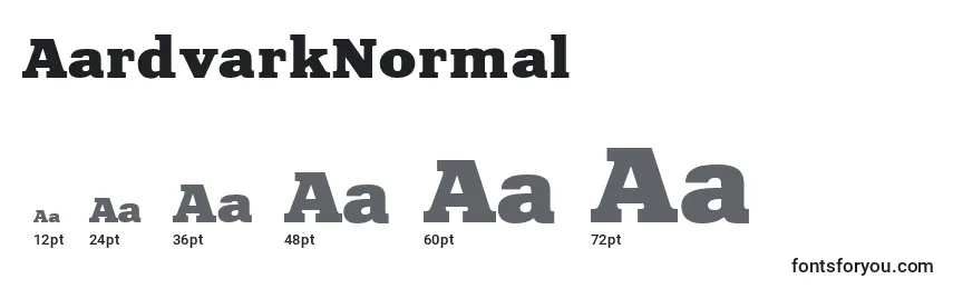 Размеры шрифта AardvarkNormal