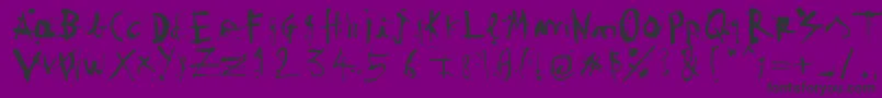 WoodcutterTintaChina Font – Black Fonts on Purple Background