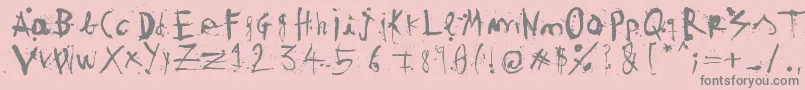 WoodcutterTintaChina Font – Gray Fonts on Pink Background