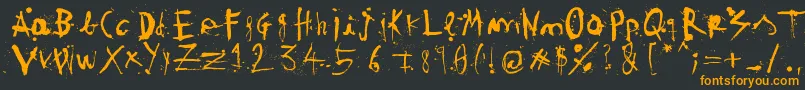 WoodcutterTintaChina Font – Orange Fonts on Black Background