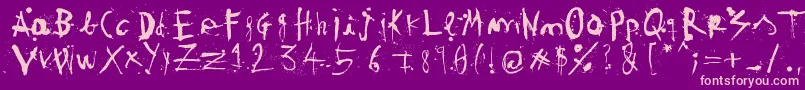 WoodcutterTintaChina Font – Pink Fonts on Purple Background