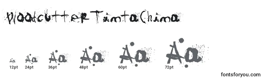 WoodcutterTintaChina Font Sizes